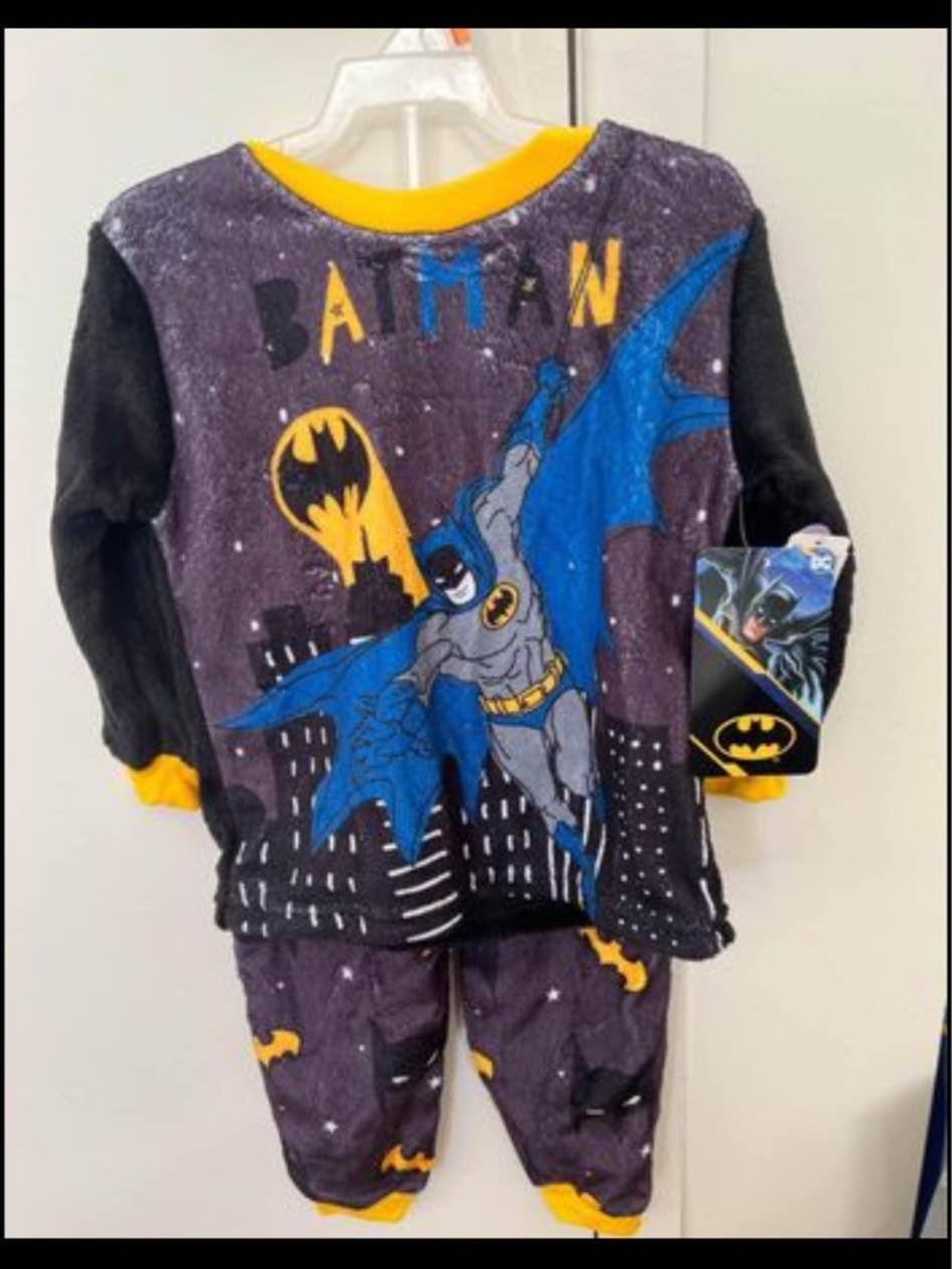Batman Kids Pajama Set in Black, Blue & Yellow